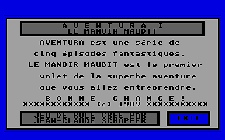 Aventura I - Le Manoir Maudit atari screenshot
